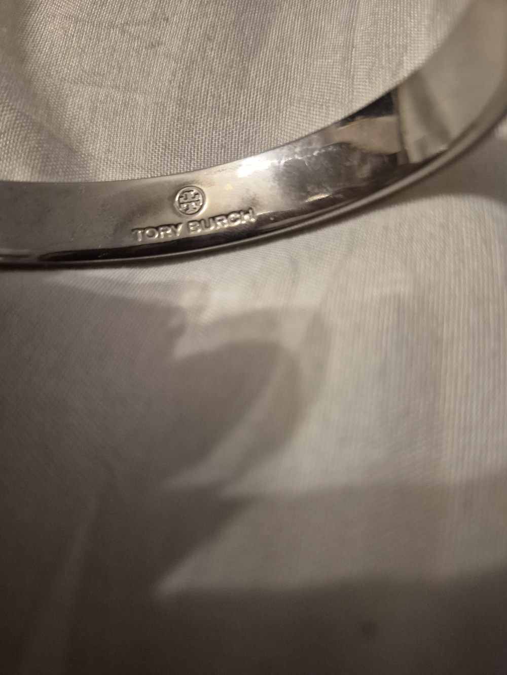Tory Burch Silver-Tone Logo Cuff Bracelet